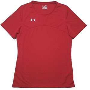Under Armour UA Womens M Loose Soccer Jersey Heatgear Red Shirt Short Sleeve Top